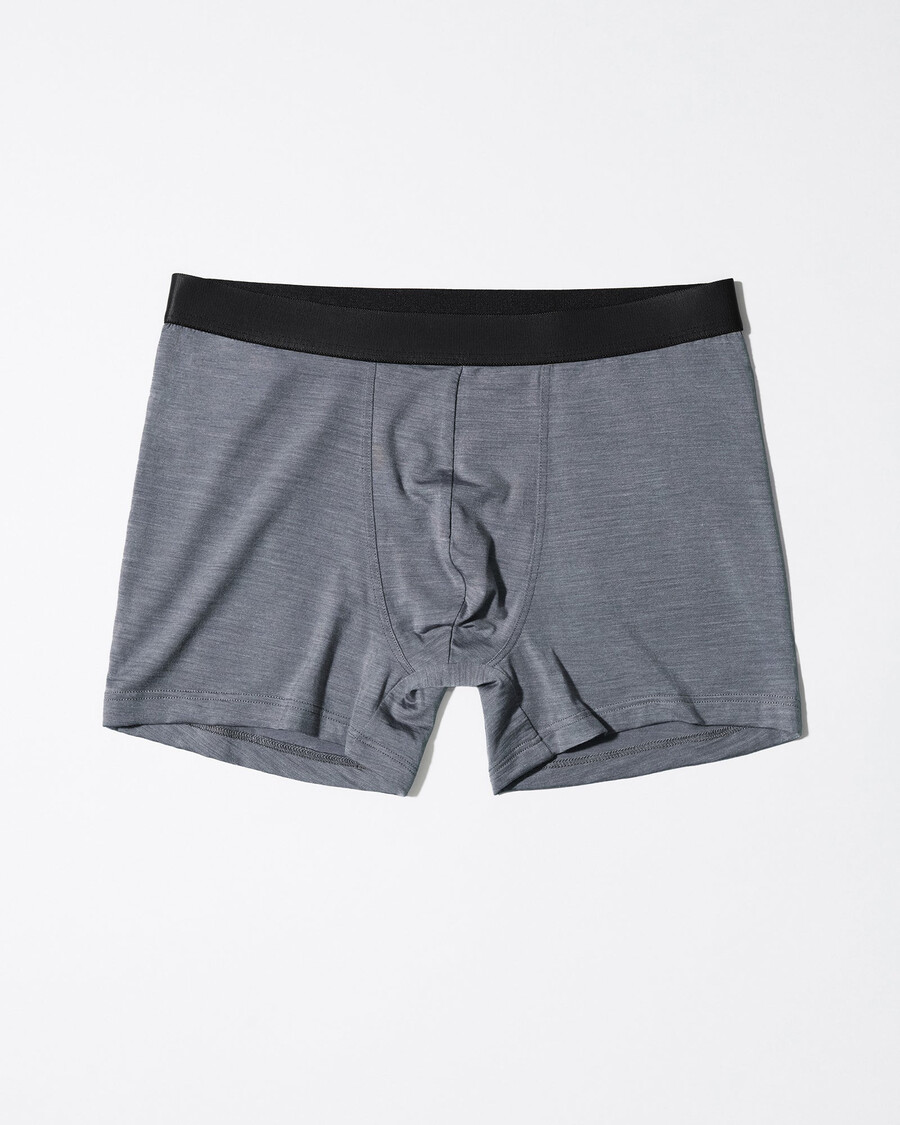 boxer homme en laine mérinos mélangée gris chiné achetez maintenant — cdlp