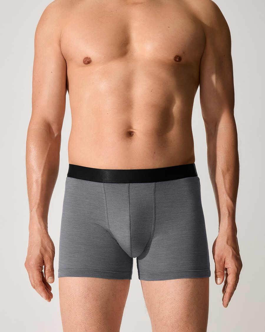 boxer homme en laine mérinos mélangée gris chiné achetez maintenant — cdlp