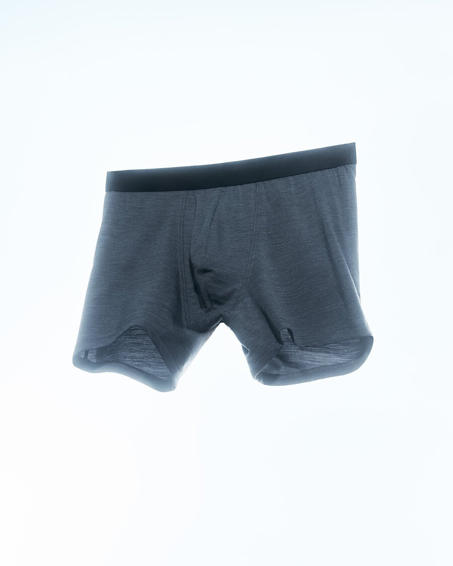 boxer homme en laine mérinos mélangée gris chiné achetez maintenant — cdlp