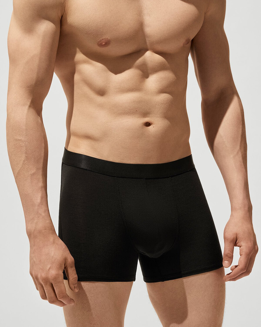 boxer homme en laine mérinos mélangée noire achetez maintenant — cdlp