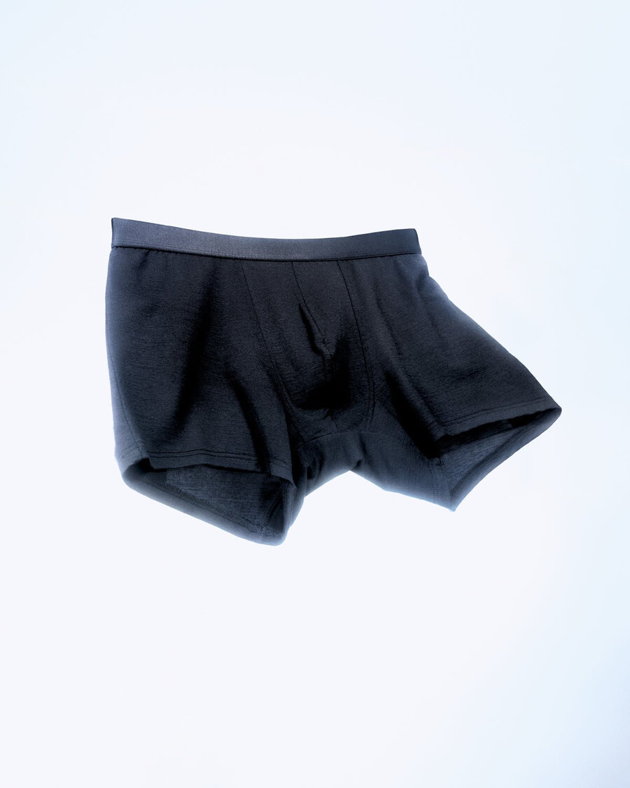 boxer homme en laine mérinos mélangée noire achetez maintenant — cdlp