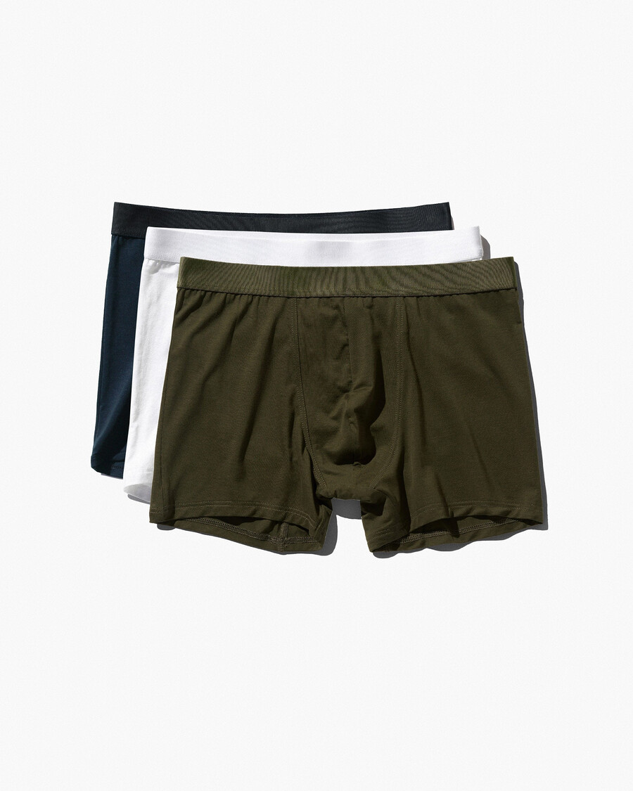 lot de 3 boxers pour homme blanc vert olive bleu marine foncé achetez maintenant — cdlp