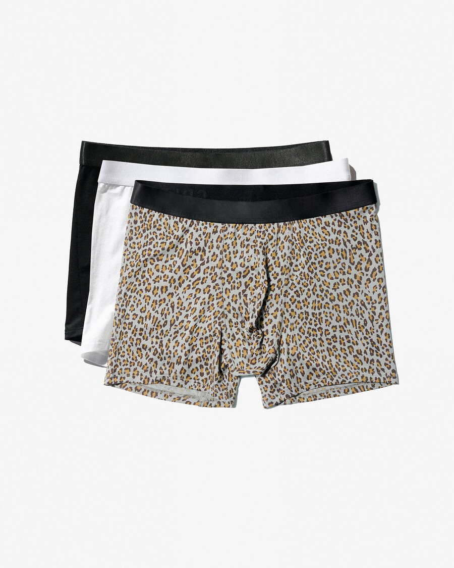 lot de 3 boxers pour homme coloris noir blanc et léopard moka achetez maintenant — cdlp