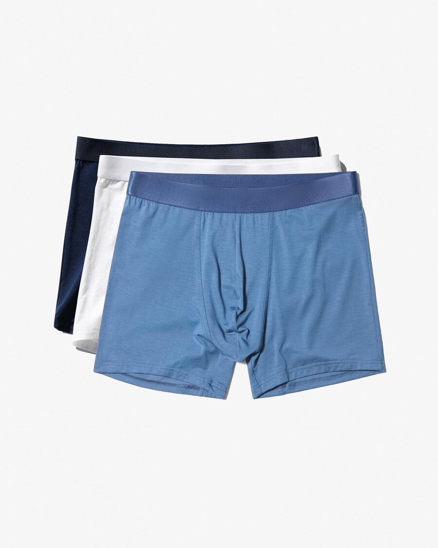 lot de 3 boxers pour homme blanc bleu marine foncé bleu azur achetez maintenant — cdlp