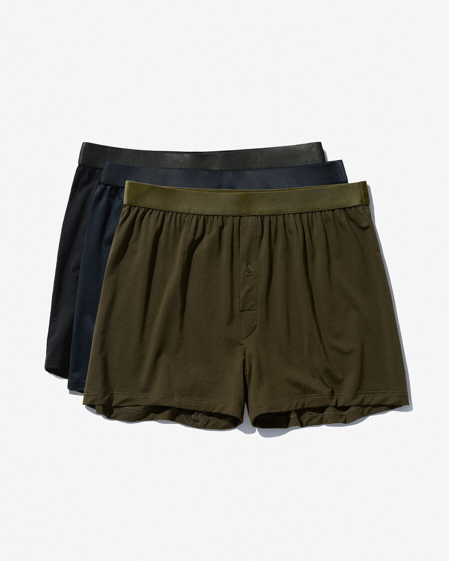 lot de 6 boxers pour homme coloris noir vert olive et bleu marine foncé achetez maintenant — cdlp