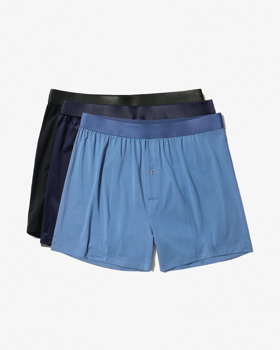 lot de 3 boxers pour homme coloris noir bleu marine foncé et bleu azur achetez maintenant — cdlp