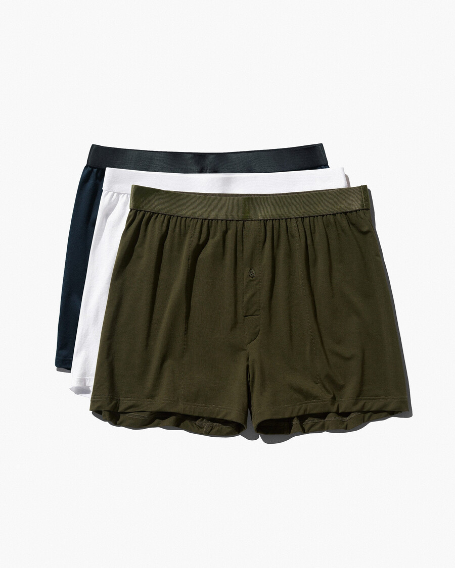 lot de 3 boxers pour homme blanc vert olive bleu marine foncé achetez maintenant — cdlp