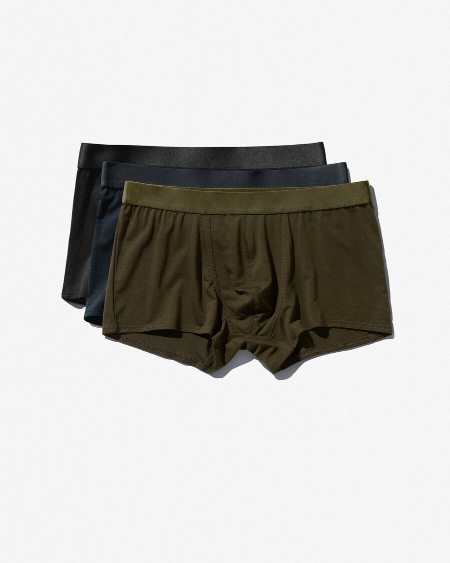 lot de 3 boxers pour homme coloris noir vert olive et bleu marine foncé achetez maintenant — cdlp