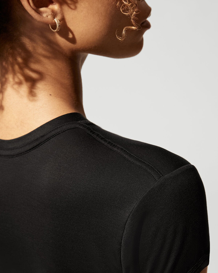 robe noire légère à manches courtes pour femme boutique – cdlp