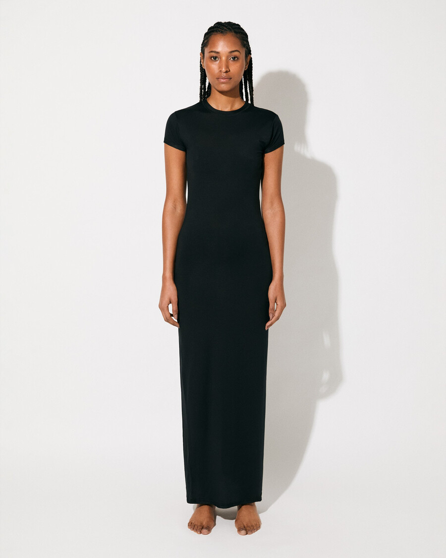 robe noire légère à manches courtes pour femme boutique – cdlp