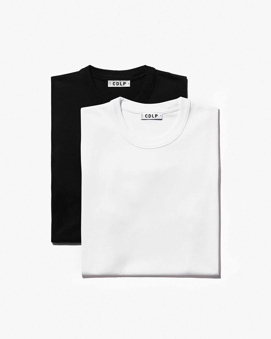 lot de 2 t-shirts épais pour homme noir et blanc boutique — cdlp