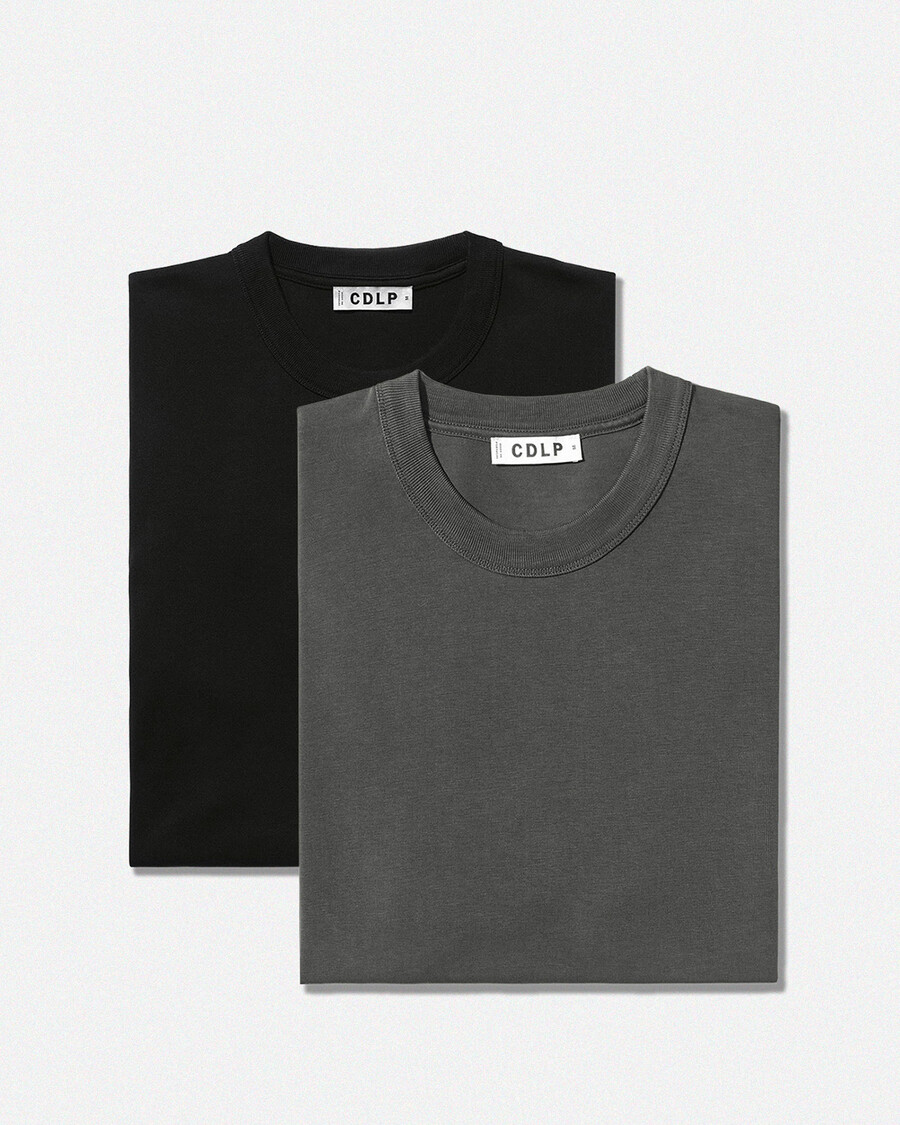 lot de 2 t-shirts épais pour homme coloris anthracite et noir boutique — cdlp
