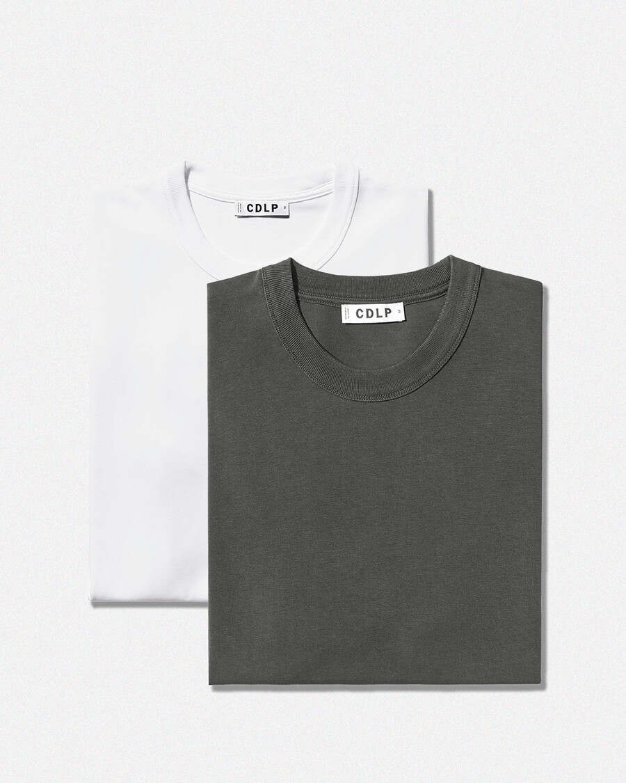 lot de 2 t-shirts épais pour homme coloris anthracite et blanc boutique — cdlp