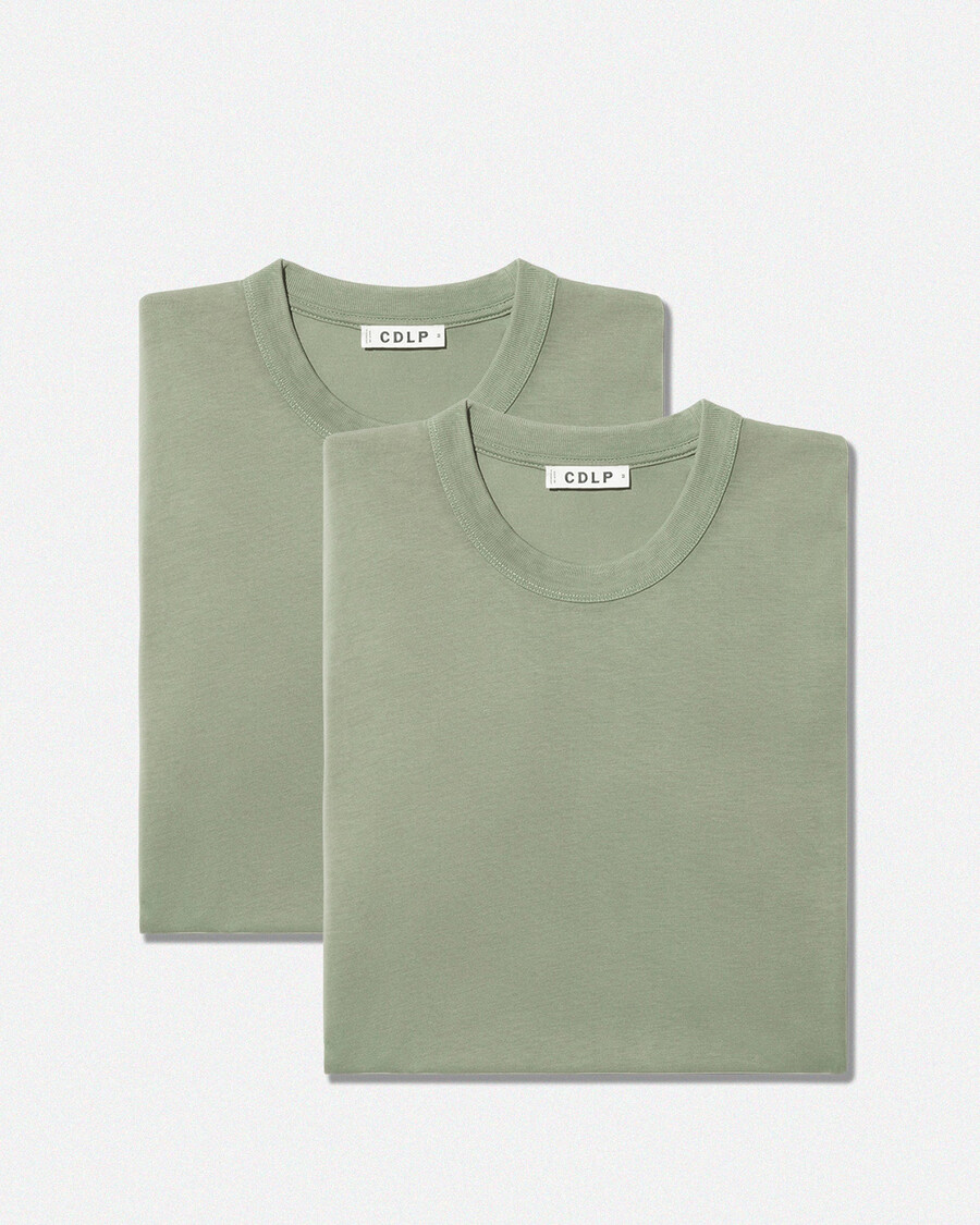 lot de 2 t-shirts épais pour homme couleur sauge boutique — cdlp