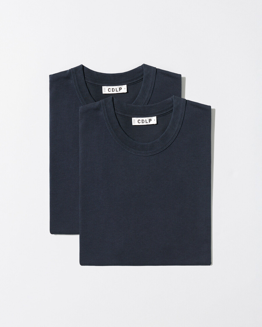 lot de 2 t-shirts épais pour homme bleu marine foncé boutique — cdlp
