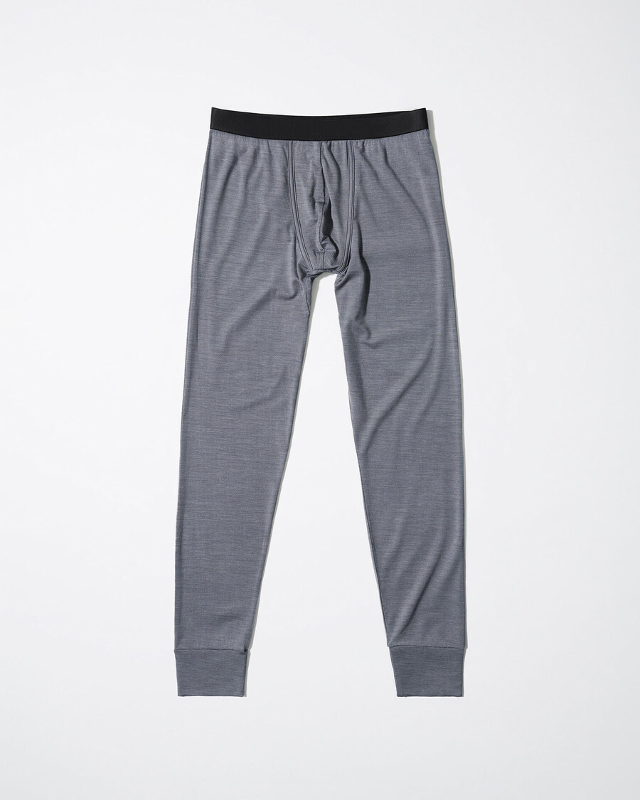 caleçon long pour homme en laine mérinos mélangée coloris gris chiné achetez maintenant — cdlp