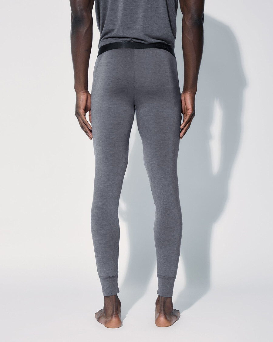 caleçon long pour homme en laine mérinos mélangée coloris gris chiné achetez maintenant — cdlp