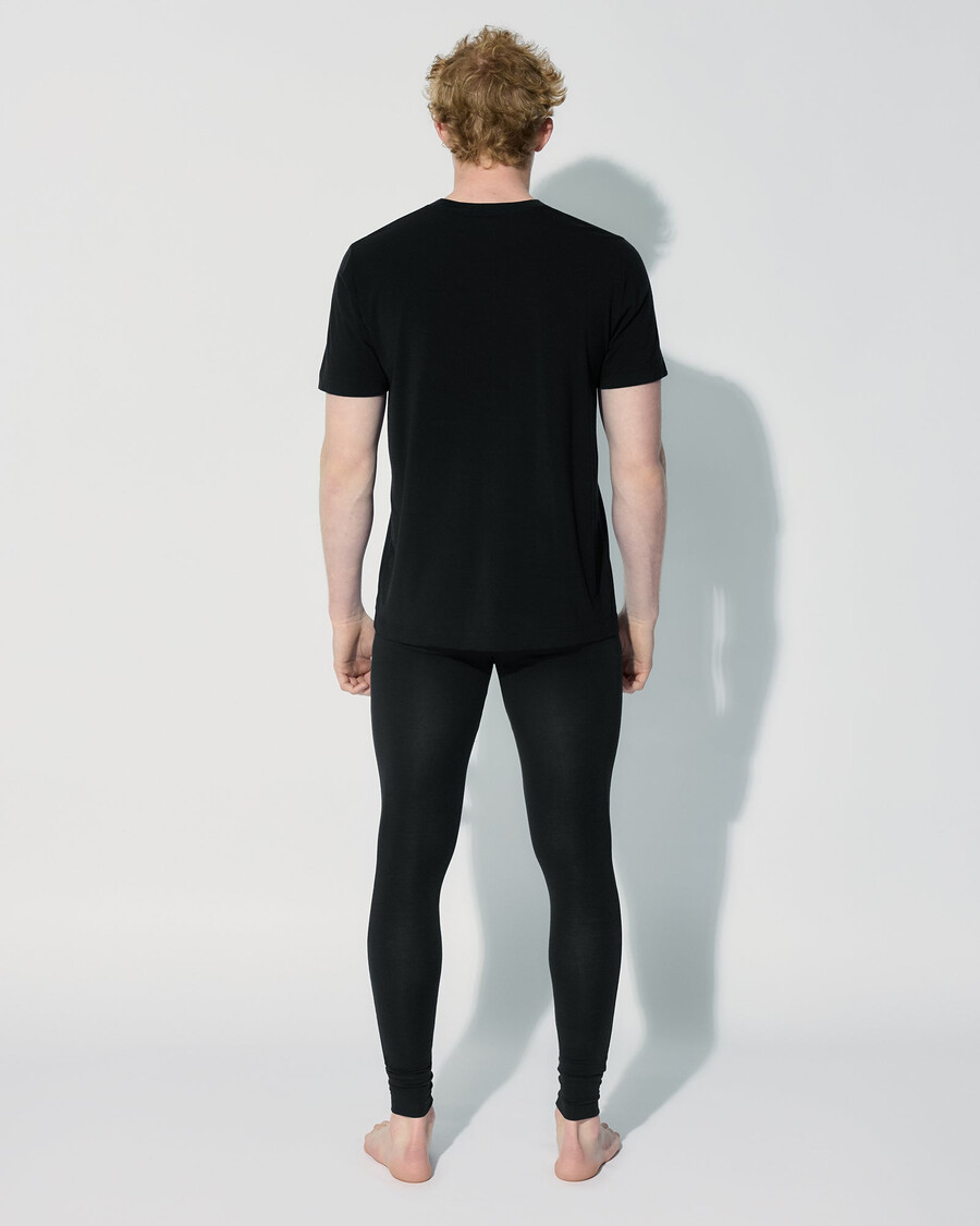 caleçon long pour homme en laine mérinos mélangée noire achetez maintenant — cdlp