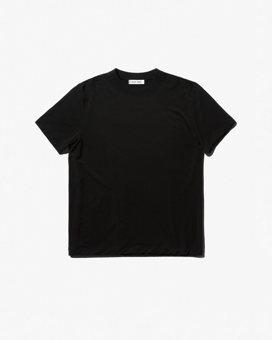 t-shirt homme en laine mérinos mélangée noire achetez maintenant — cdlp