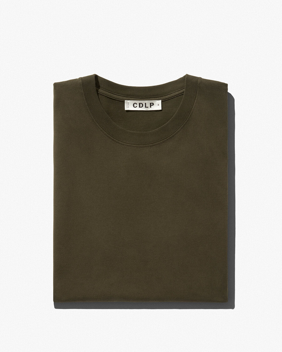 t-shirt homme mi-lourd vert olive achetez maintenant — cdlp