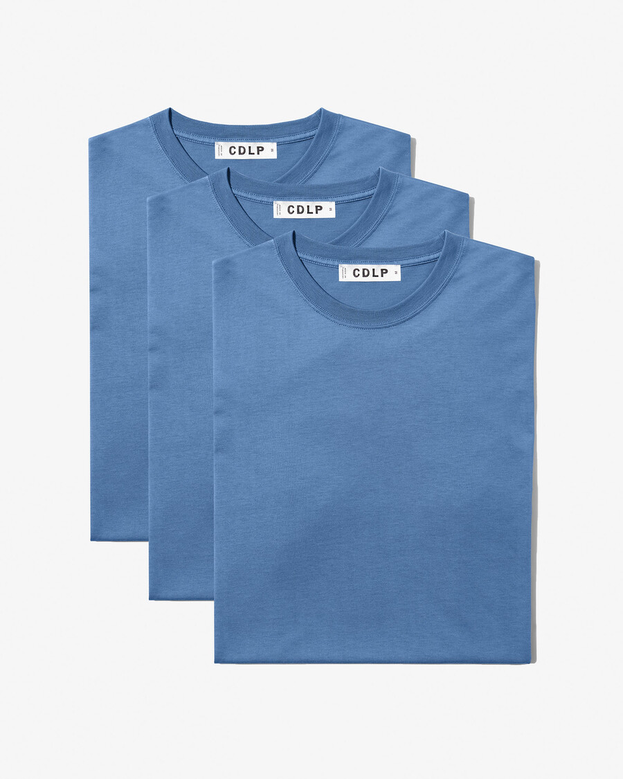 3 t-shirts mi-lourds pour homme bleu azur achetez maintenant — cdlp