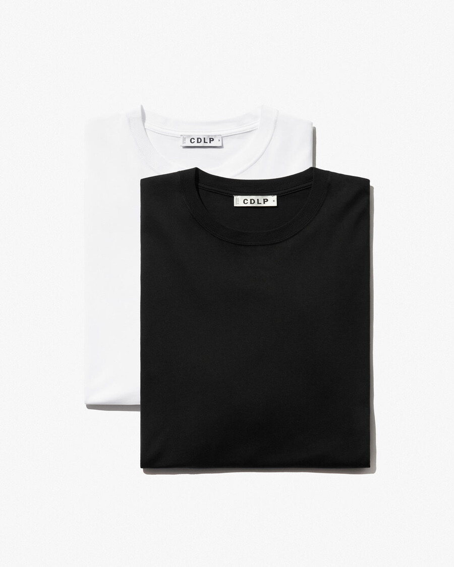 lot de 2 t-shirts mi-lourds pour homme noir et blanc boutique – cdlp