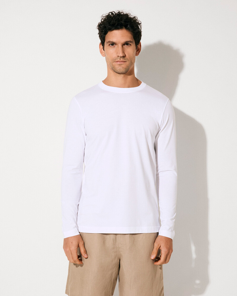 t-shirt à manches longues pour homme blanc mi-lourd boutique — cdlp