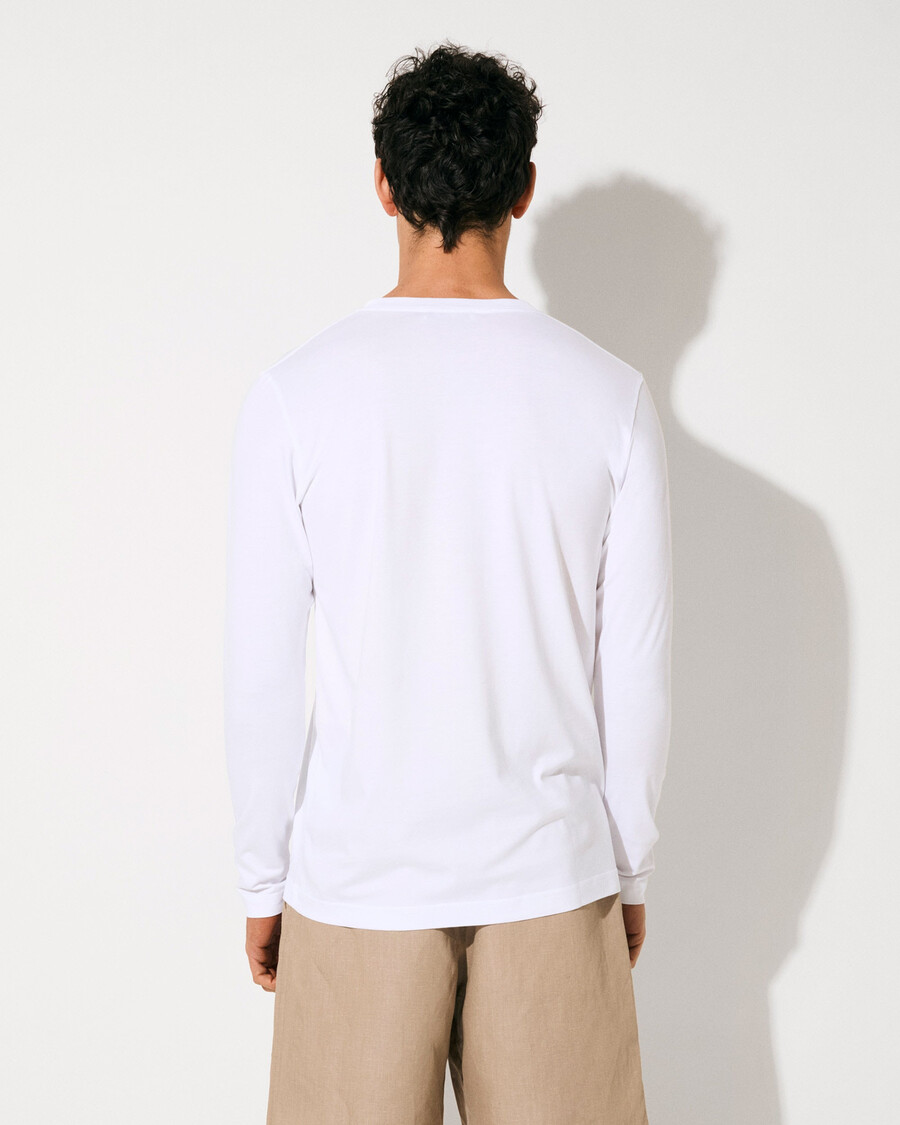 t-shirt à manches longues pour homme blanc mi-lourd boutique — cdlp