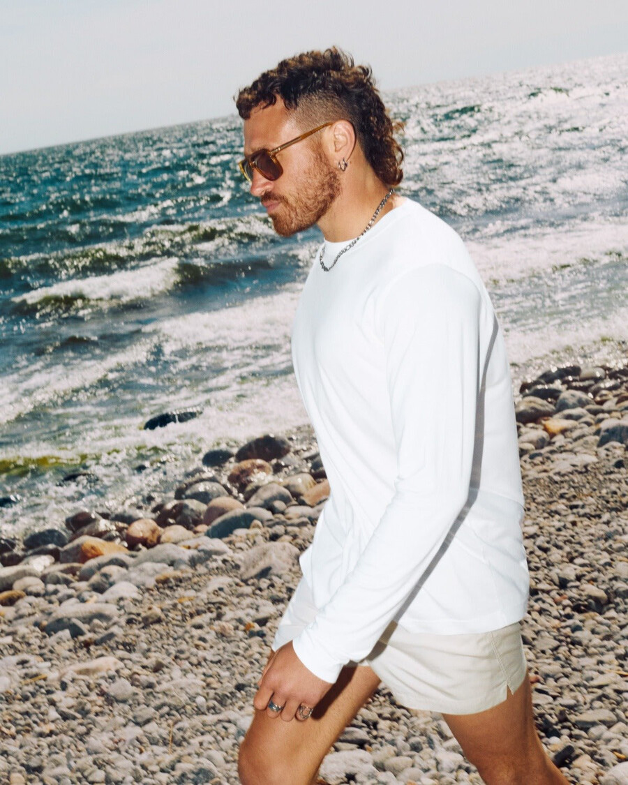 t-shirt à manches longues pour homme blanc mi-lourd boutique — cdlp
