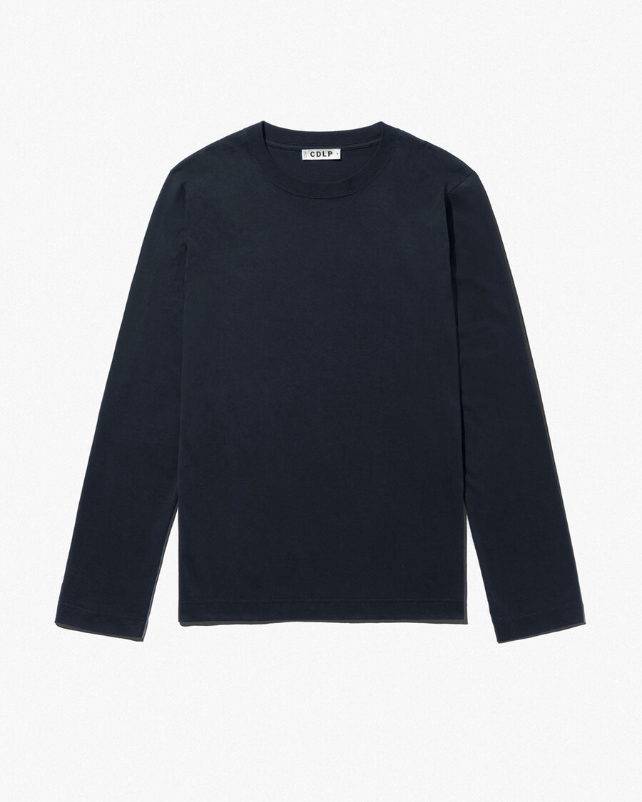 lot de 2 t-shirts à manches longues mi-lourds pour homme noir et bleu marine foncé boutique – cdlp