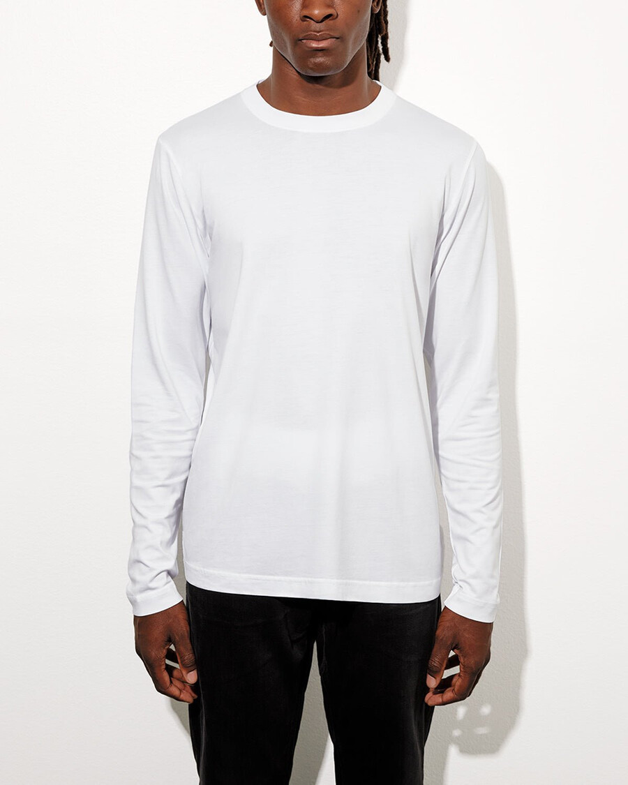 lot de 2 t-shirts à manches longues mi-lourds pour homme blanc et bleu marine foncé boutique – cdlp