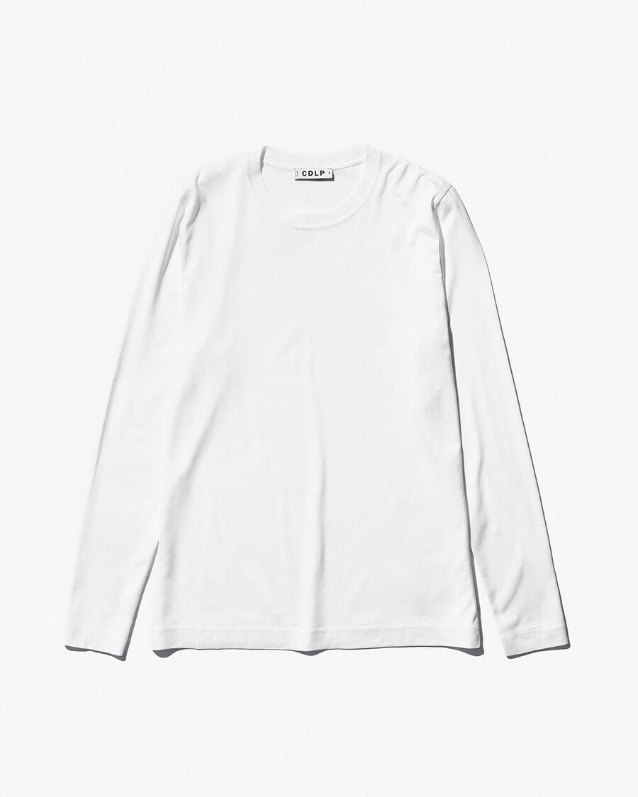 lot de 2 t-shirts à manches longues mi-lourds pour homme blanc et bleu marine foncé boutique – cdlp