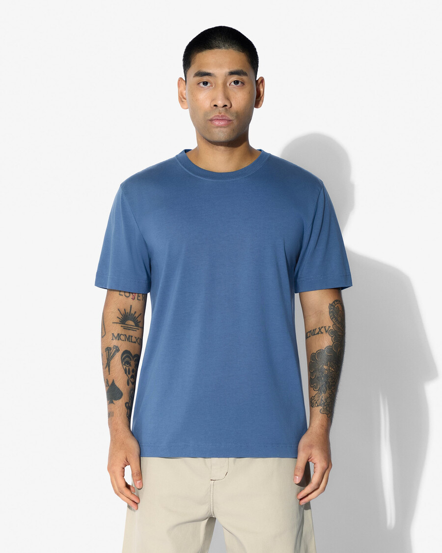 lot de 3 t-shirts mi-lourds pour homme noir blanc bleu azur achetez maintenant — cdlp