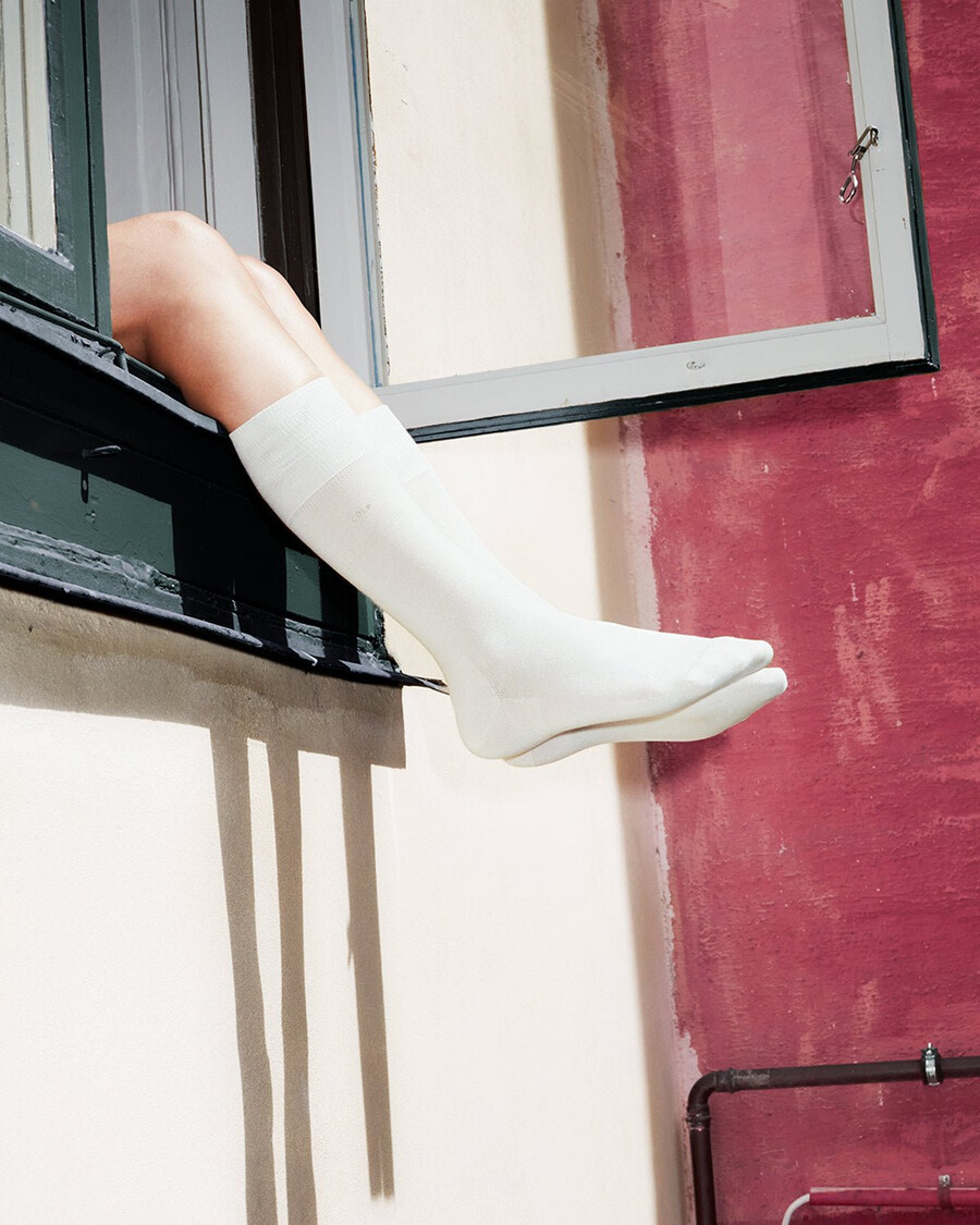 lot de 6 paires de chaussettes mi-longues unisexes en coton blanc boutique — cdlp