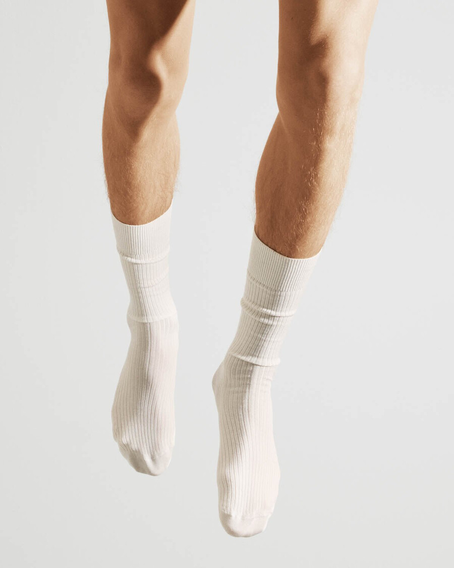 lot de 6 paires de chaussettes mi-longues en coton côtelé pour homme blanches boutique — cdlp
