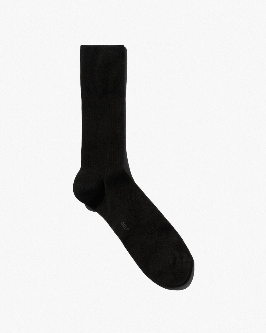 chaussettes mi-longues en laine côtelée noire pour homme achetez maintenant — cdlp