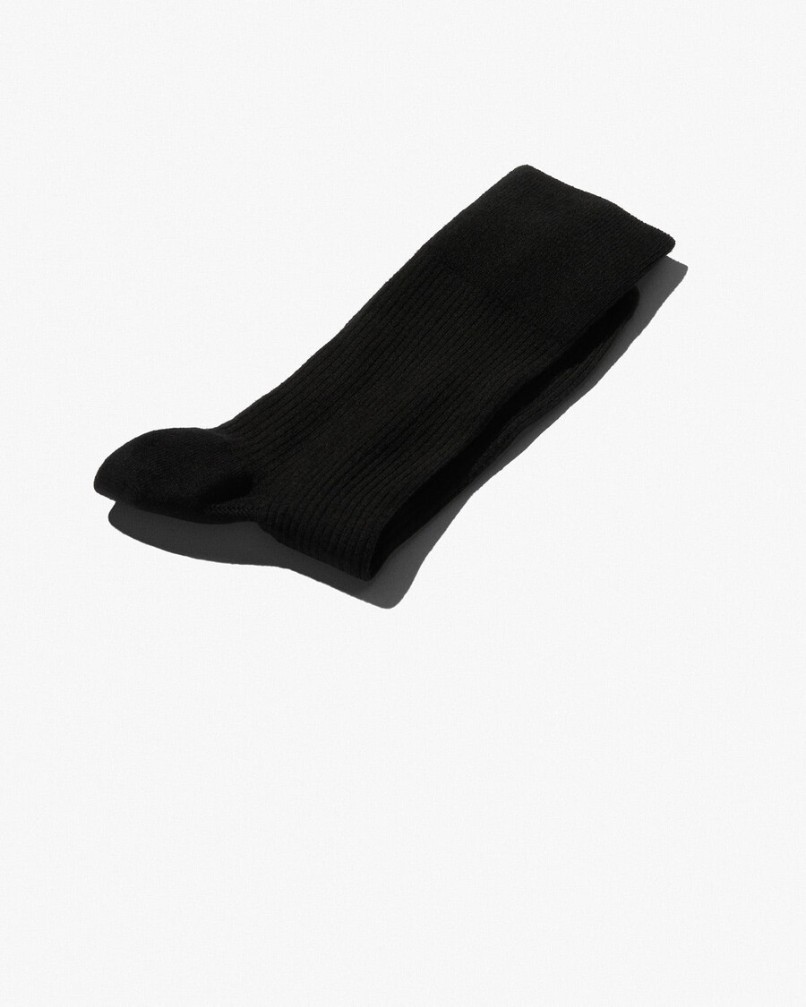 chaussettes mi-longues en laine côtelée noire pour homme achetez maintenant — cdlp