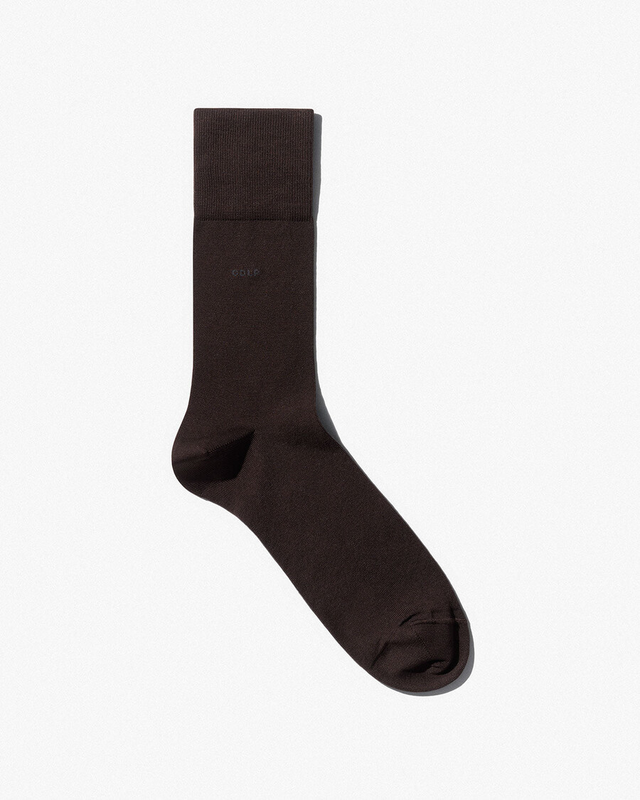 chaussettes mi-longues unisexes en coton marron foncé boutique — cdlp