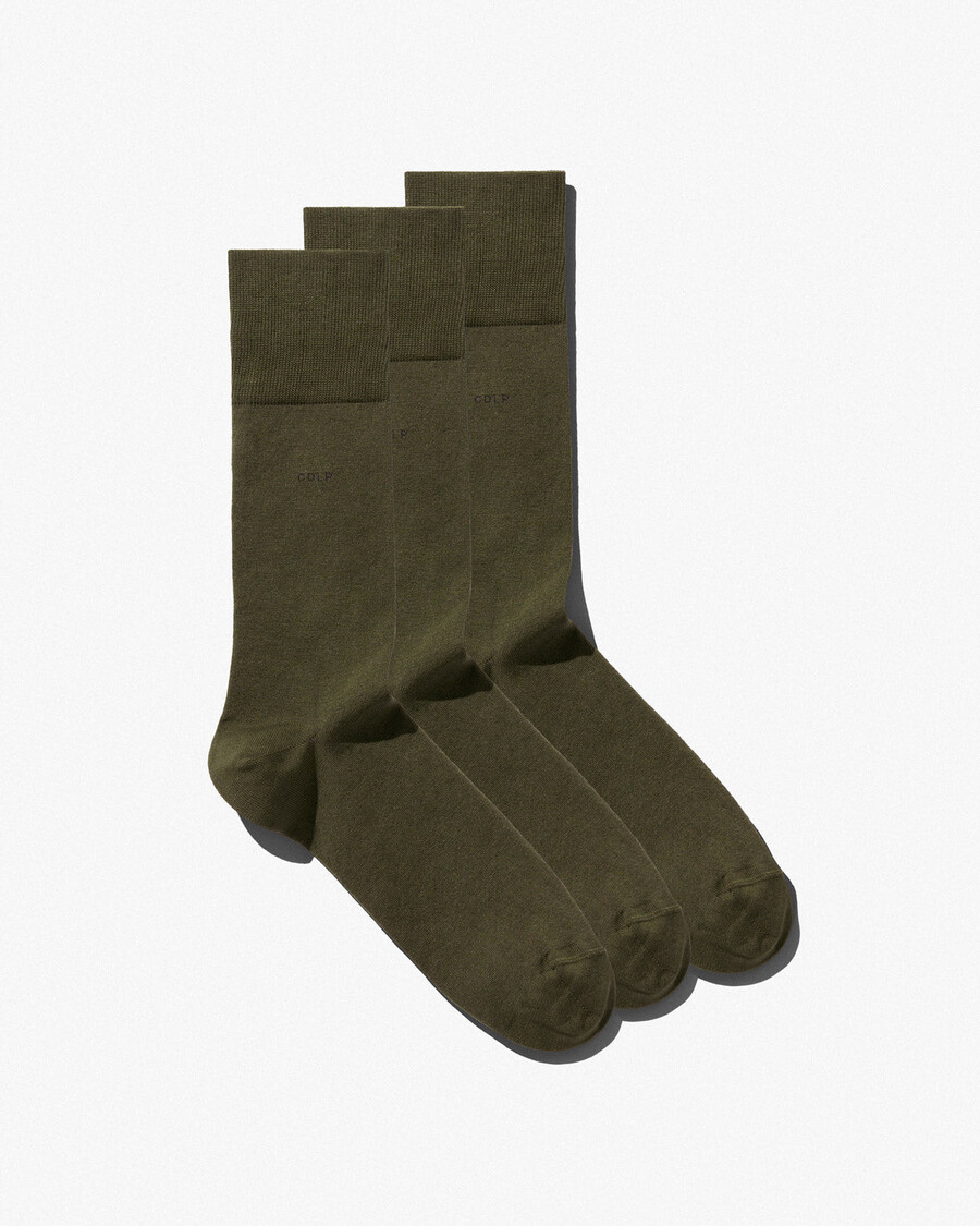 lot de 3 paires de chaussettes mi-longues vert olive achetez maintenant — cdlp