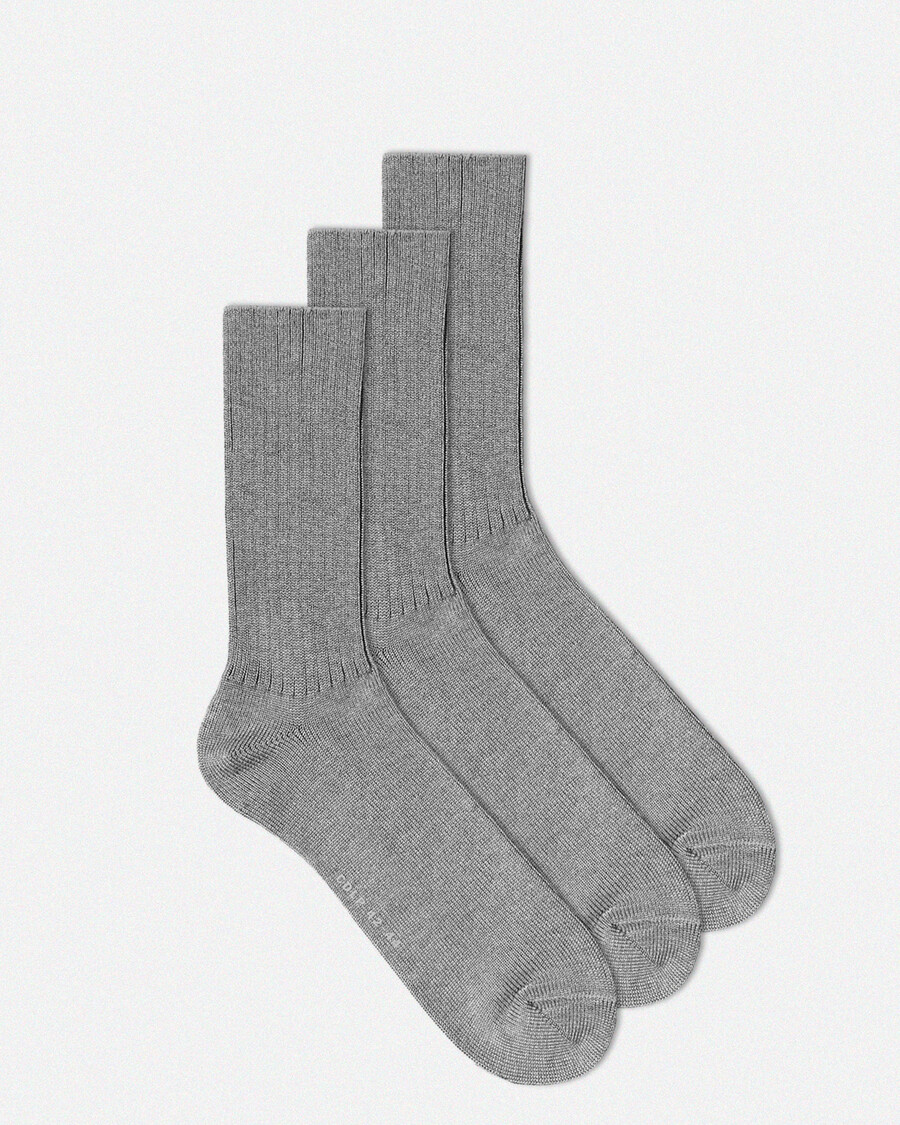 lot de 3 paires de chaussettes de tennis unisexe mi-longues gris chiné boutique — cdlp