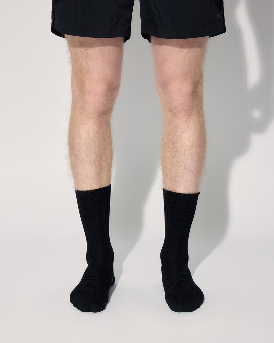 lot de 3 paires de chaussettes de tennis mi-longues unisexes noires boutique — cdlp