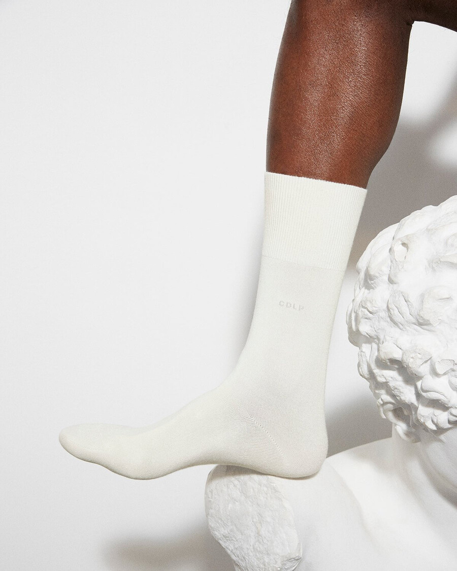 chaussettes mi-longues unisexes en coton blanc achetez maintenant — cdlp
