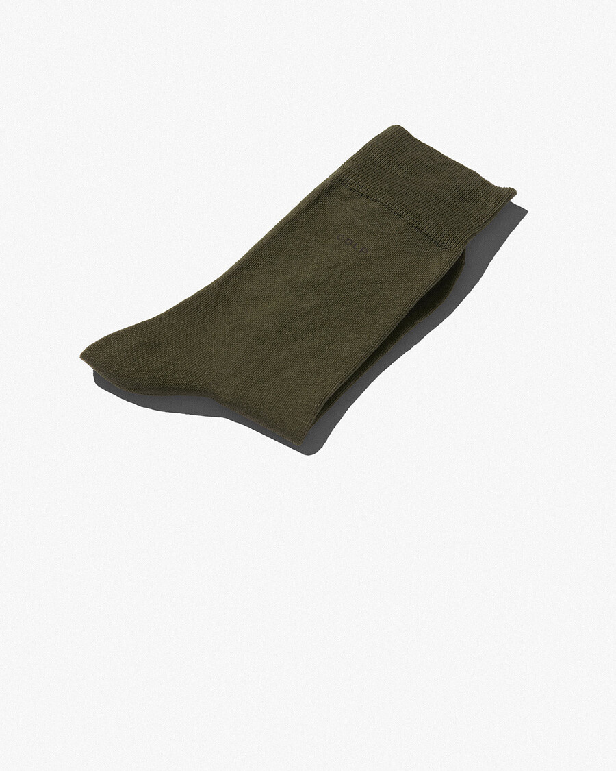 chaussettes mi-longues unisexes en coton vert olive boutique — cdlp