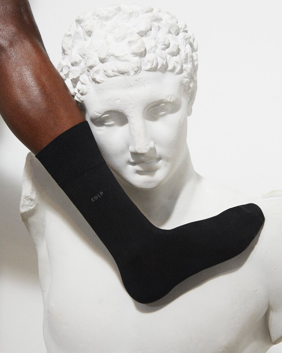 chaussettes mi-longues unisexes en coton noir achetez maintenant — cdlp