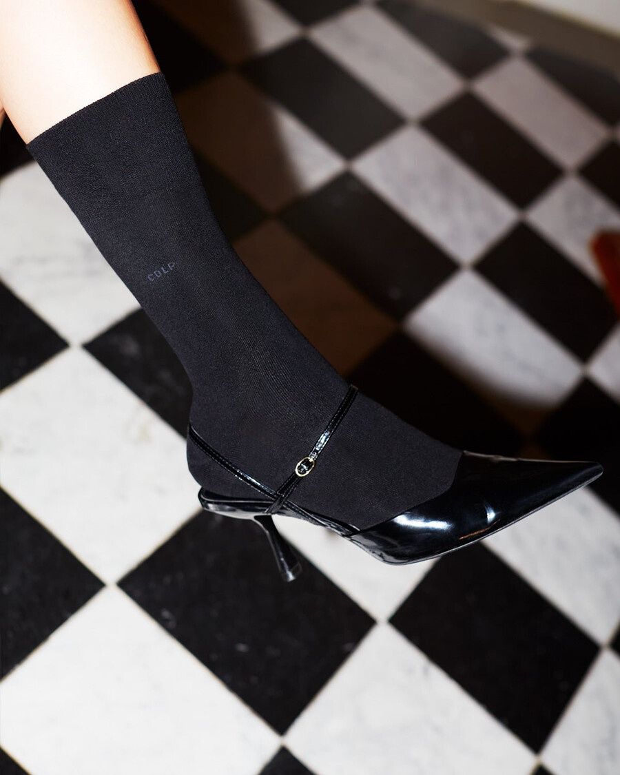 chaussettes mi-longues unisexes en coton noir achetez maintenant — cdlp