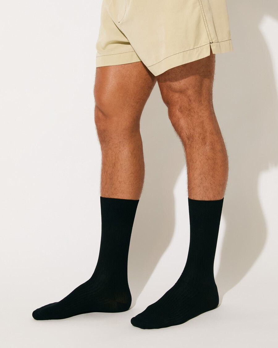 lot de 6 paires de chaussettes mi-longues unisexes en coton noir boutique — cdlp
