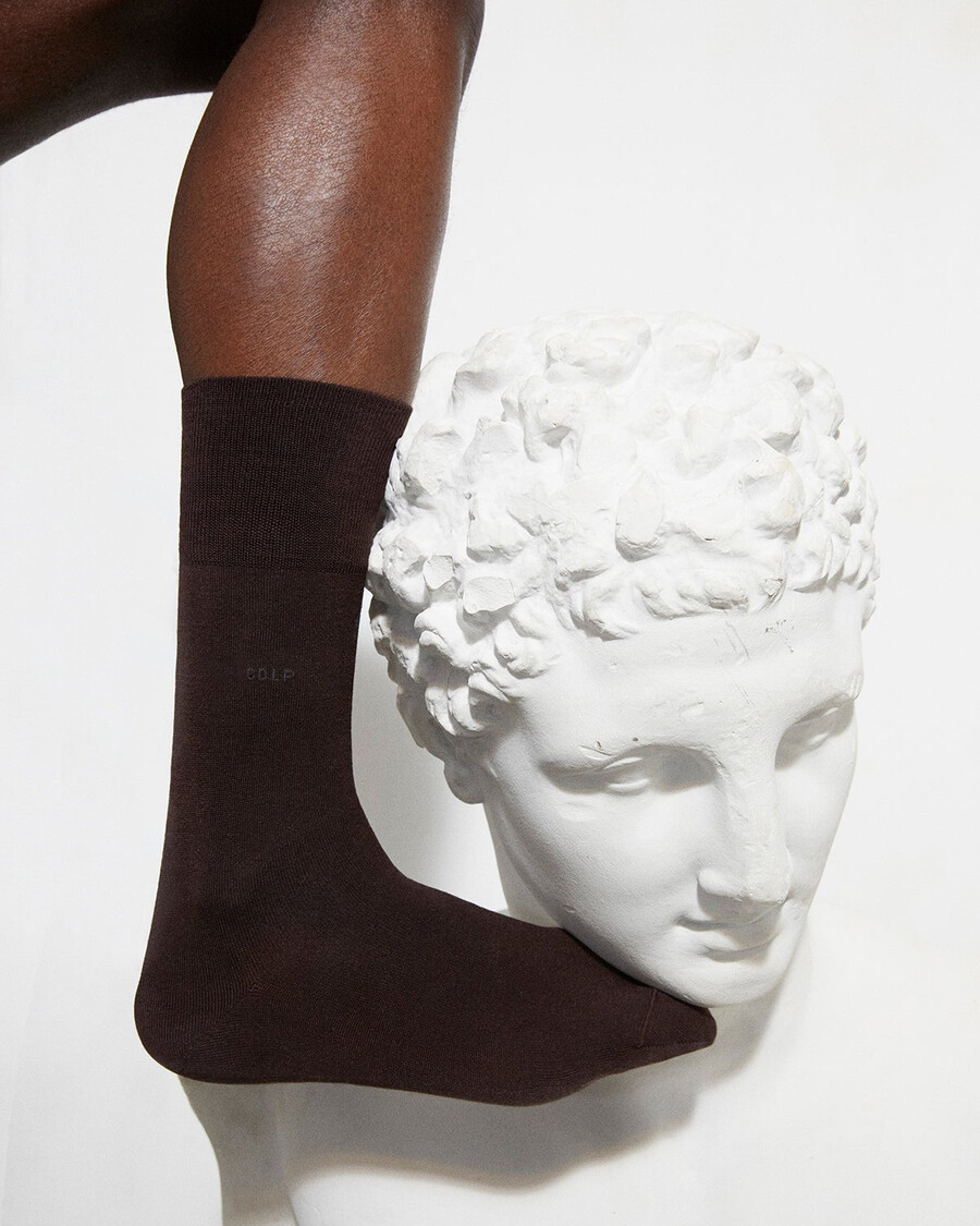 lot de 6 paires de chaussettes mi-longues unisexes en coton marron foncé boutique – cdlp