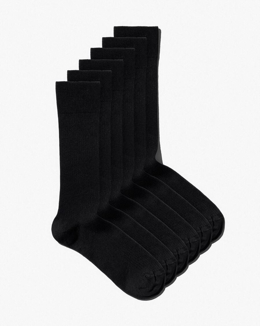 lot de 6 paires de chaussettes mi-longues en coton côtelé noir pour femme boutique – cdlp