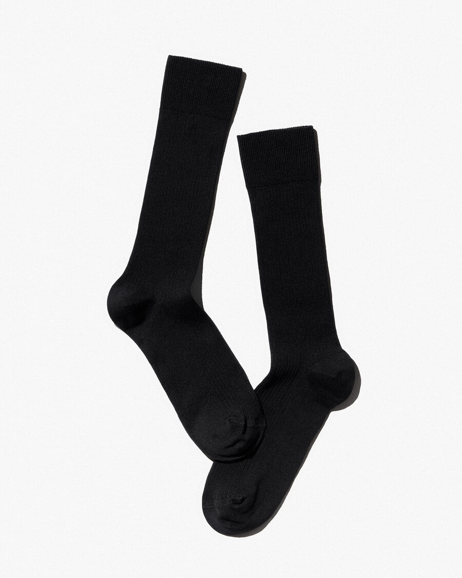 lot de 6 paires de chaussettes mi-longues en coton côtelé noir pour femme boutique – cdlp