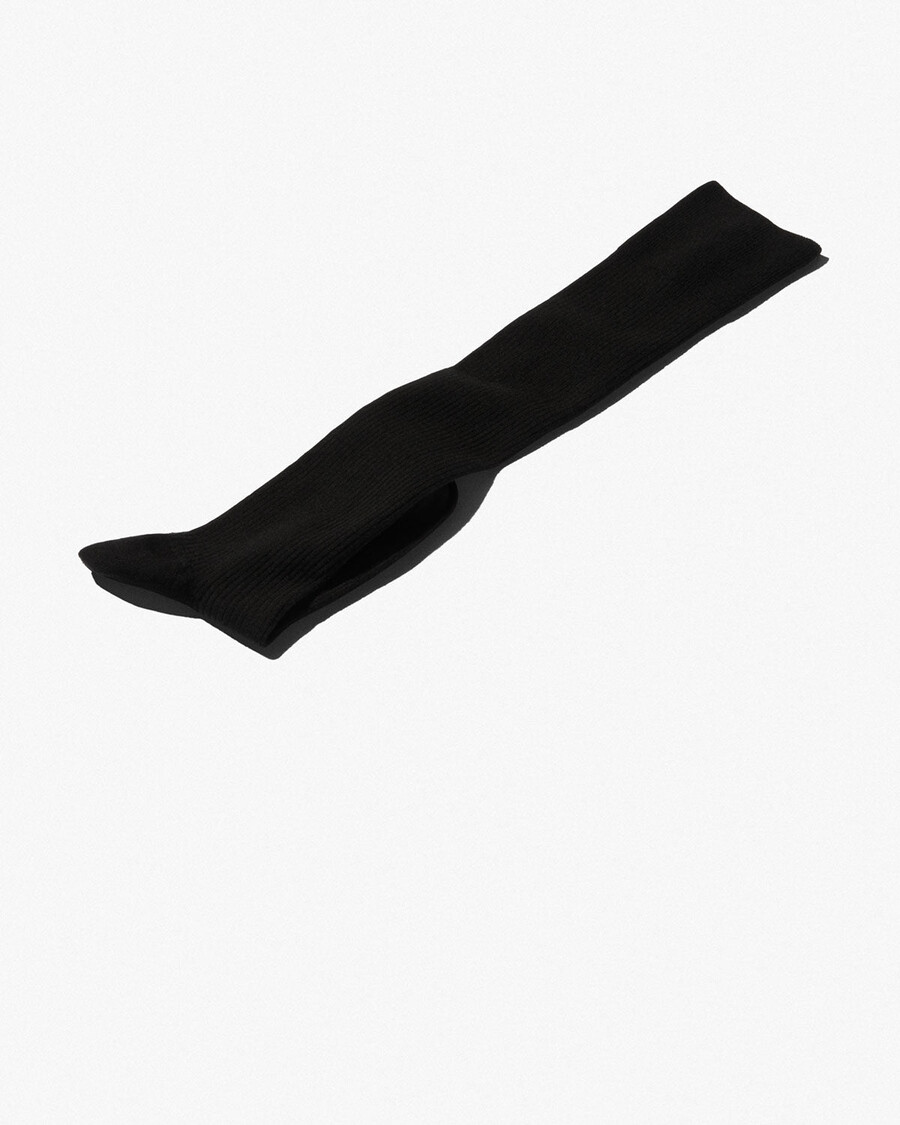 chaussettes hautes en laine côtelée noire pour femme achetez maintenant — cdlp